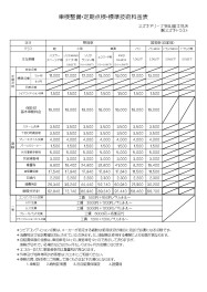 点検・整備料金表